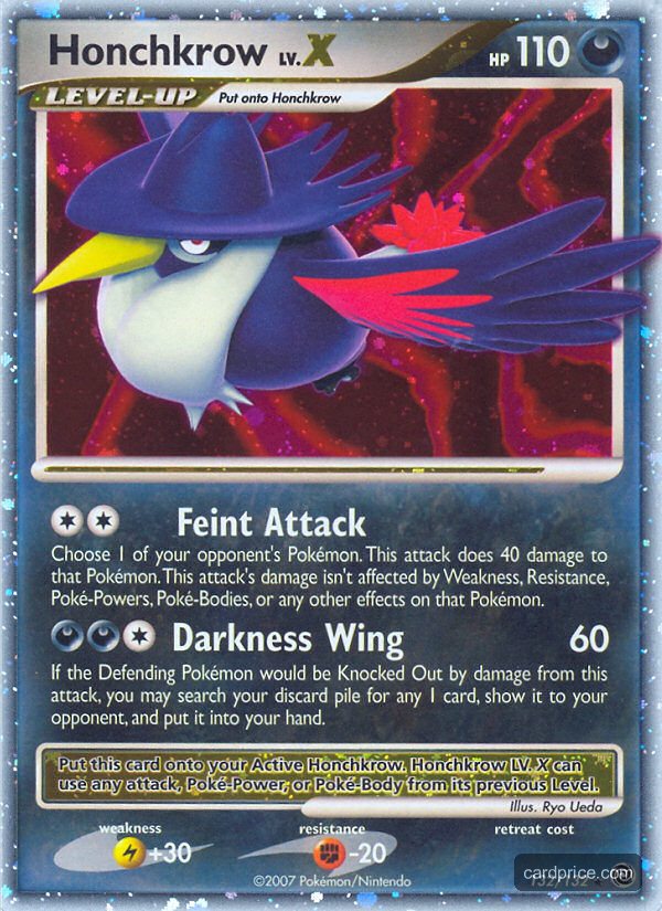 Honchkrow LV.X — the most valuable Honchkrow card