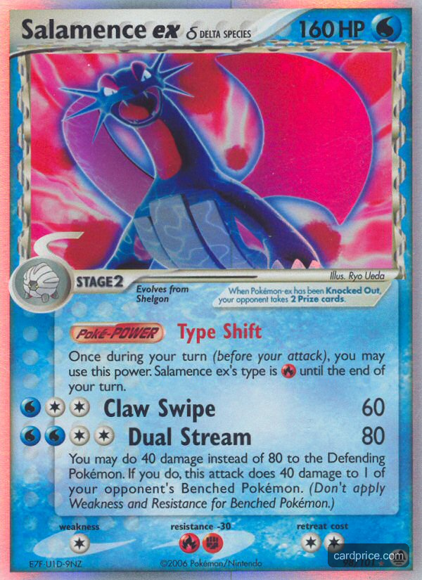 Salamence ex δ — the most valuable Salamence card