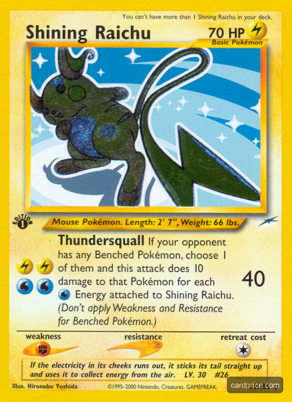 Shining Raichu — the most valuable Raichu card