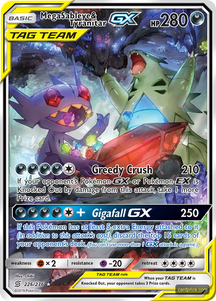 Mega Sableye & Tyranitar-GX — the most valuable Sableye card