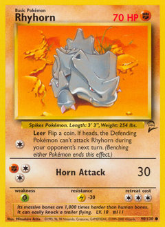 Rhyhorn #90 Base Set 2