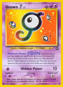 Unown [J] #38 Wizards Black Star Promos