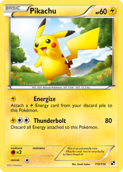 Pikachu #115 Black & White