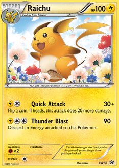 Raichu #BW78 BW Black Star Promos