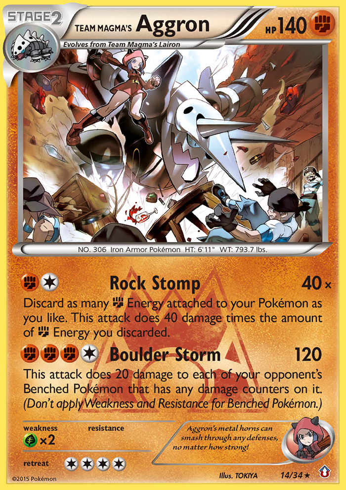 Team Magma's Aggron #14 Double Crisis