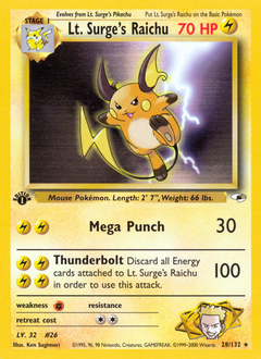Lt. Surge's Raichu #28 Gym Heroes