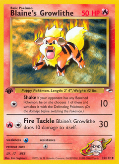Blaine's Growlithe #35 Gym Heroes