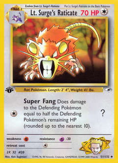 Lt. Surge's Raticate #51 Gym Heroes