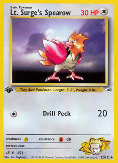 Lt. Surge's Spearow #52 Gym Heroes