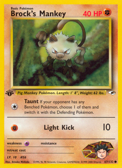 Brock's Mankey #67 Gym Heroes
