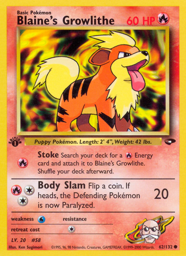 Blaine's Growlithe #62 Gym Challenge