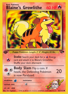 Blaine's Growlithe #62 PSA 10