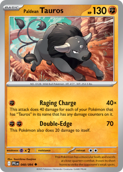 Paldean Tauros #48 Phantasmal Flames