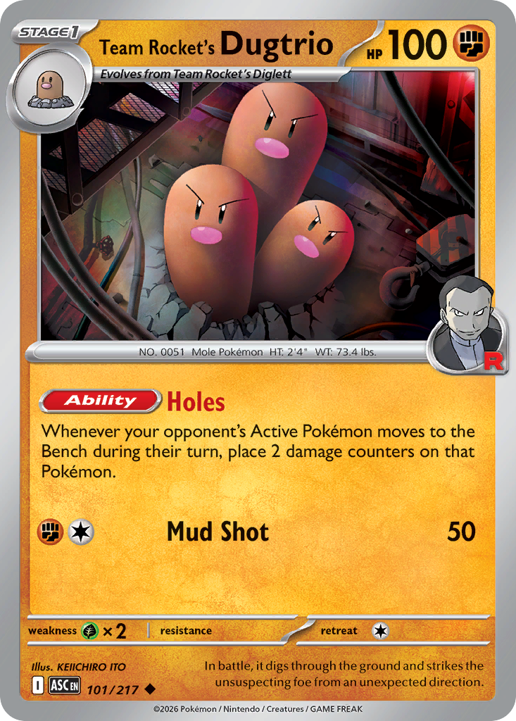 Team Rocket's Dugtrio #101 Ascended Heroes