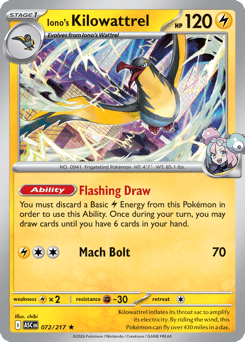 Iono's Kilowattrel #72 Ascended Heroes