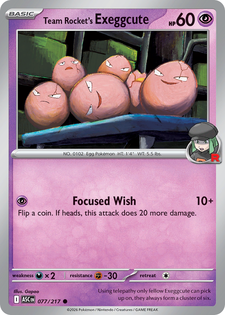 Team Rocket's Exeggcute #77 Ascended Heroes