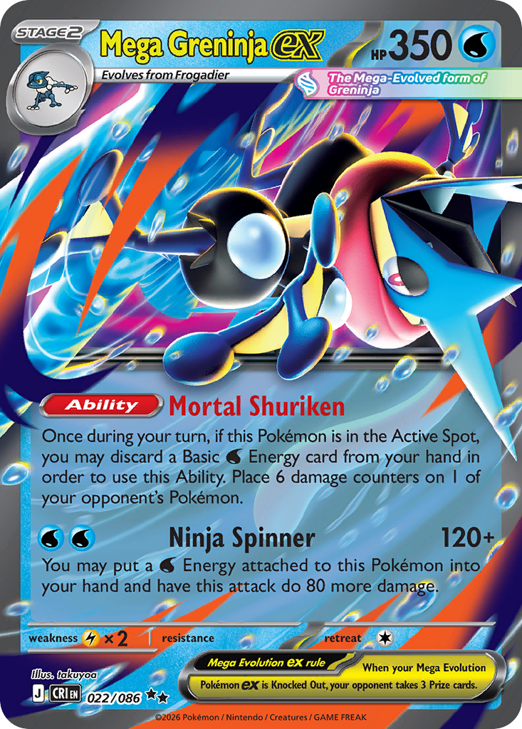 Mega Greninja ex #22 Chaos Rising