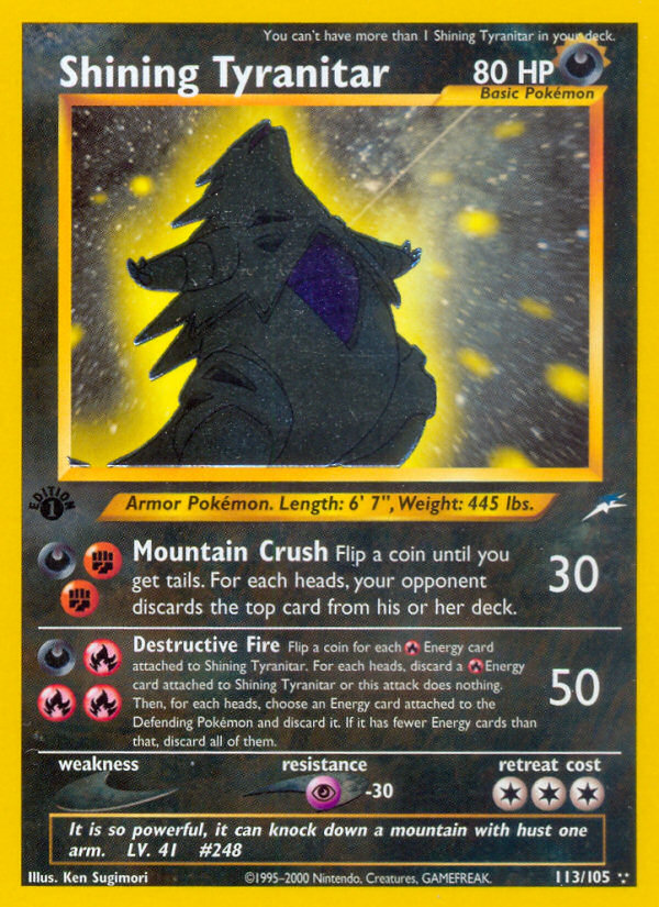 Shining Tyranitar #113 Neo Destiny