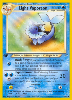 Light Vaporeon #52 Neo Destiny