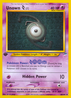 Unown [Z] #60 Neo Destiny