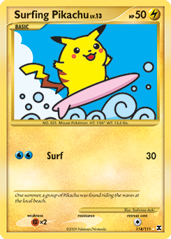 Surfing Pikachu #114 Rising Rivals