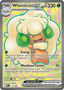 Whimsicott ex #157 White Flare