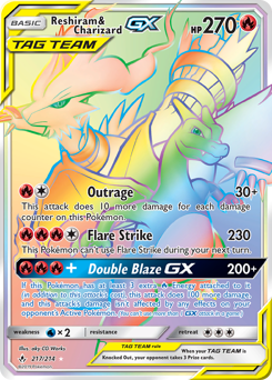 Reshiram & Charizard-GX #217 Unbroken Bonds