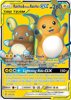Raichu & Alolan Raichu-GX #220 Unified Minds