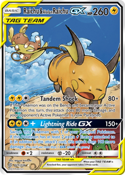 Raichu & Alolan Raichu-GX #221 Unified Minds
