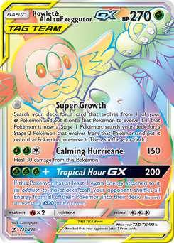 Rowlet & Alolan Exeggutor-GX Unified Minds #237