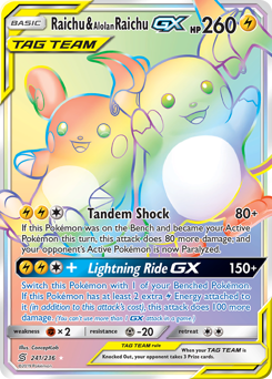 Raichu & Alolan Raichu-GX #241 Unified Minds