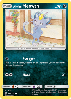 Alolan Meowth #128 Cosmic Eclipse