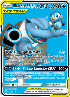 Blastoise & Piplup-GX #214 Cosmic Eclipse