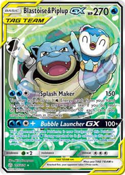 Blastoise & Piplup-GX #215 Cosmic Eclipse