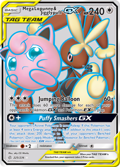 Mega Lopunny & Jigglypuff-GX #225 Cosmic Eclipse