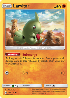 Larvitar #114 Lost Thunder