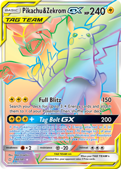 Pikachu & Zekrom-GX #184 Team Up