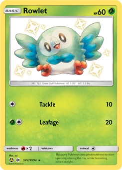Rowlet #SV2 Hidden Fates Shiny Vault