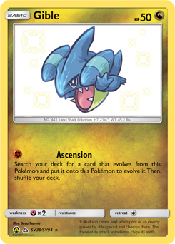 Gible #SV38 Hidden Fates Shiny Vault
