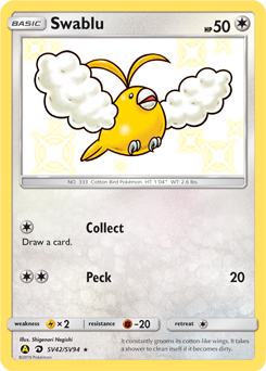 Swablu #SV42 Hidden Fates Shiny Vault