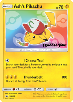 Ash's Pikachu #SM108 SM Black Star Promos