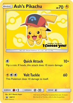 Ash's Pikachu #SM111 SM Black Star Promos