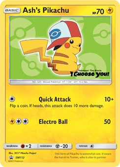 Ash's Pikachu #SM112 SM Black Star Promos