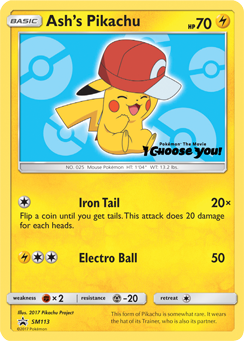 Ash's Pikachu #SM113 SM Black Star Promos