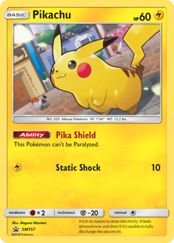 Pikachu #SM157 SM Black Star Promos