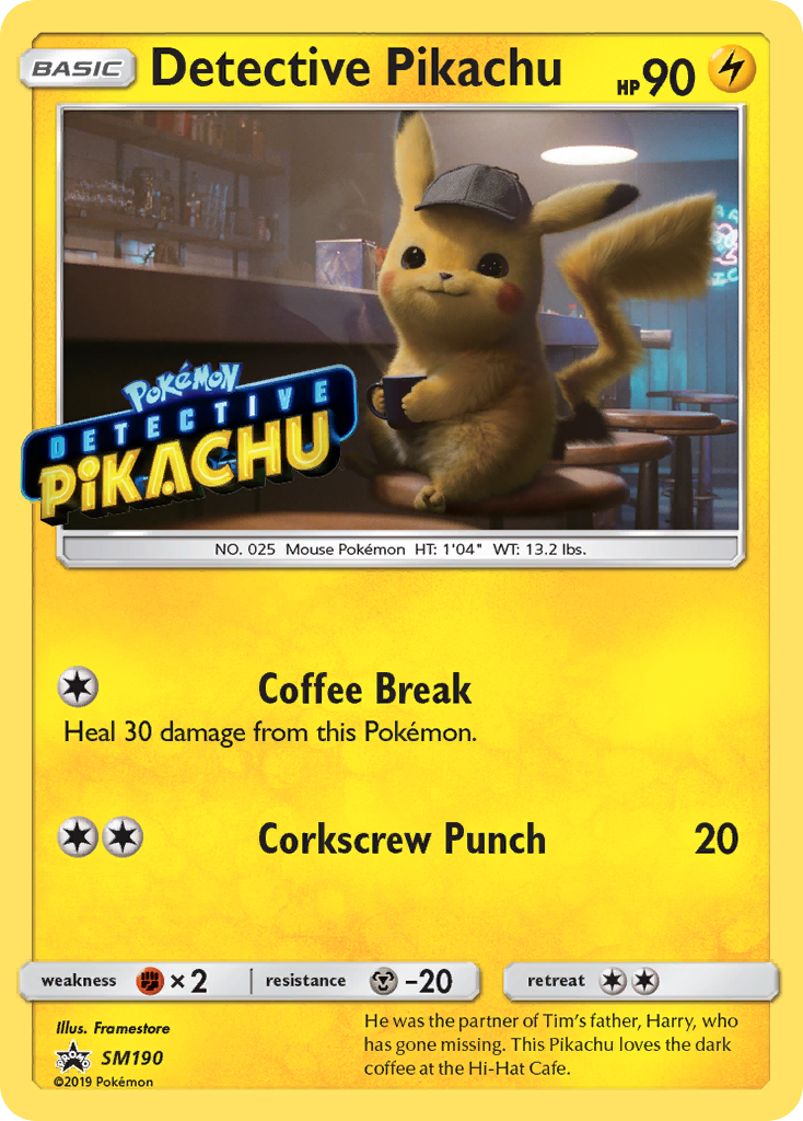 Detective Pikachu #SM190 SM Black Star Promos