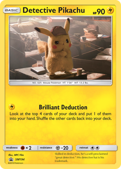 Detective Pikachu #SM194 SM Black Star Promos