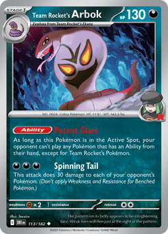 Team Rocket's Arbok #113 Destined Rivals