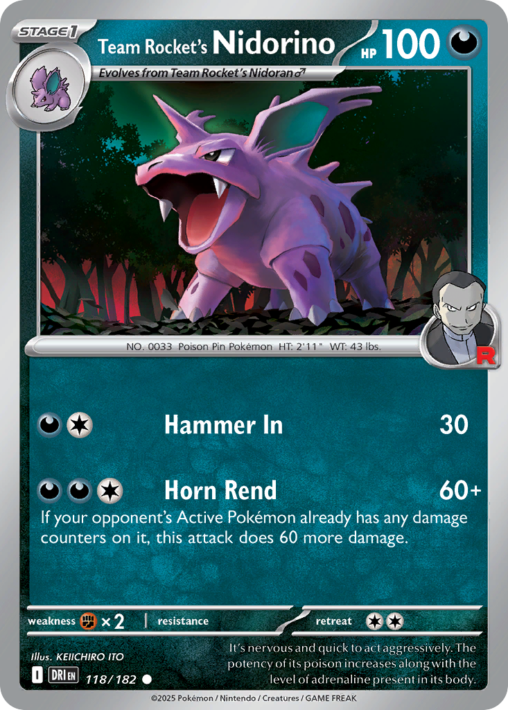 Team Rocket's Nidorino #118 Destined Rivals
