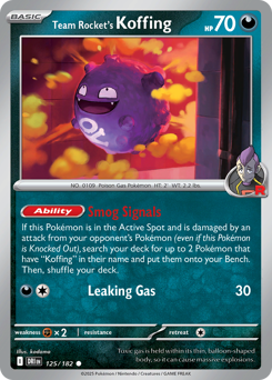Team Rocket's Koffing #125 Destined Rivals